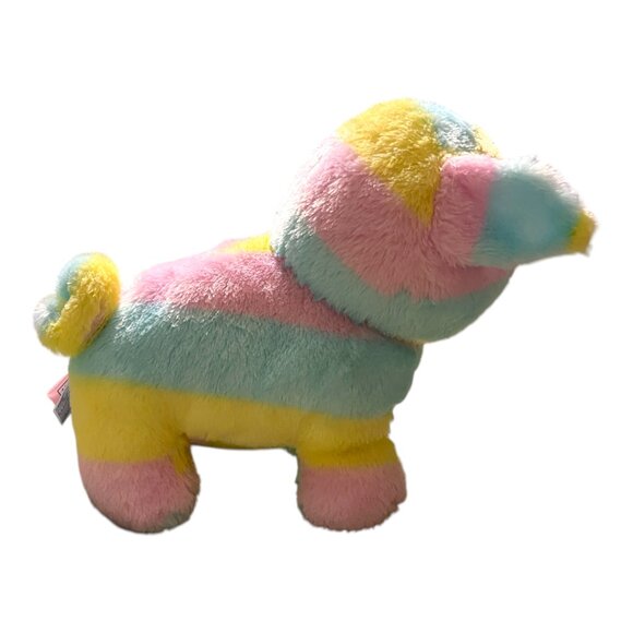 13 inch Amuse Mameshiba San Kyodai Rainbow Shiba Inu Bulldog Plush (Preowned) - Picture 6 of 8